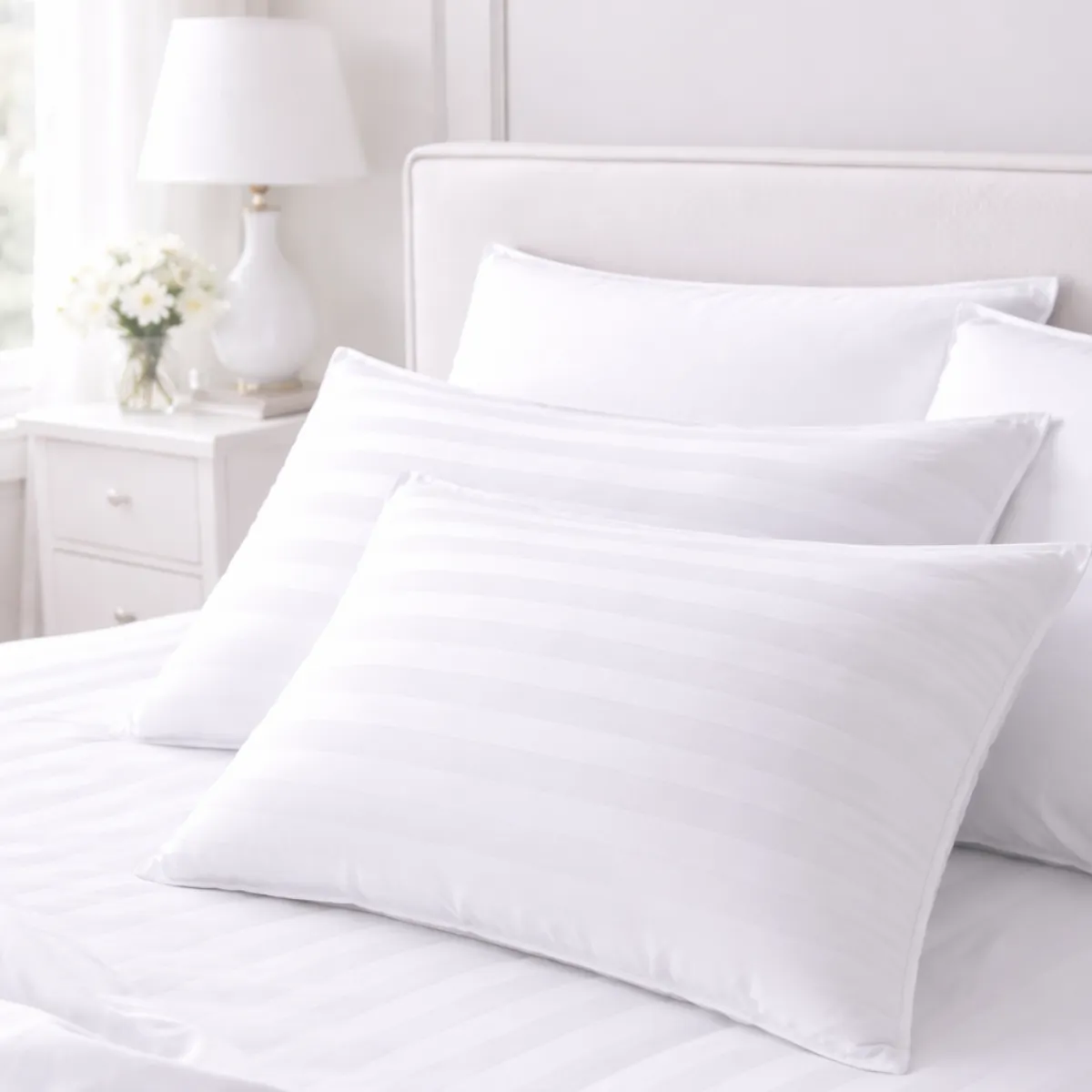 300 TC Cotton Stripe Pillow Covers for Hotels & Resorts