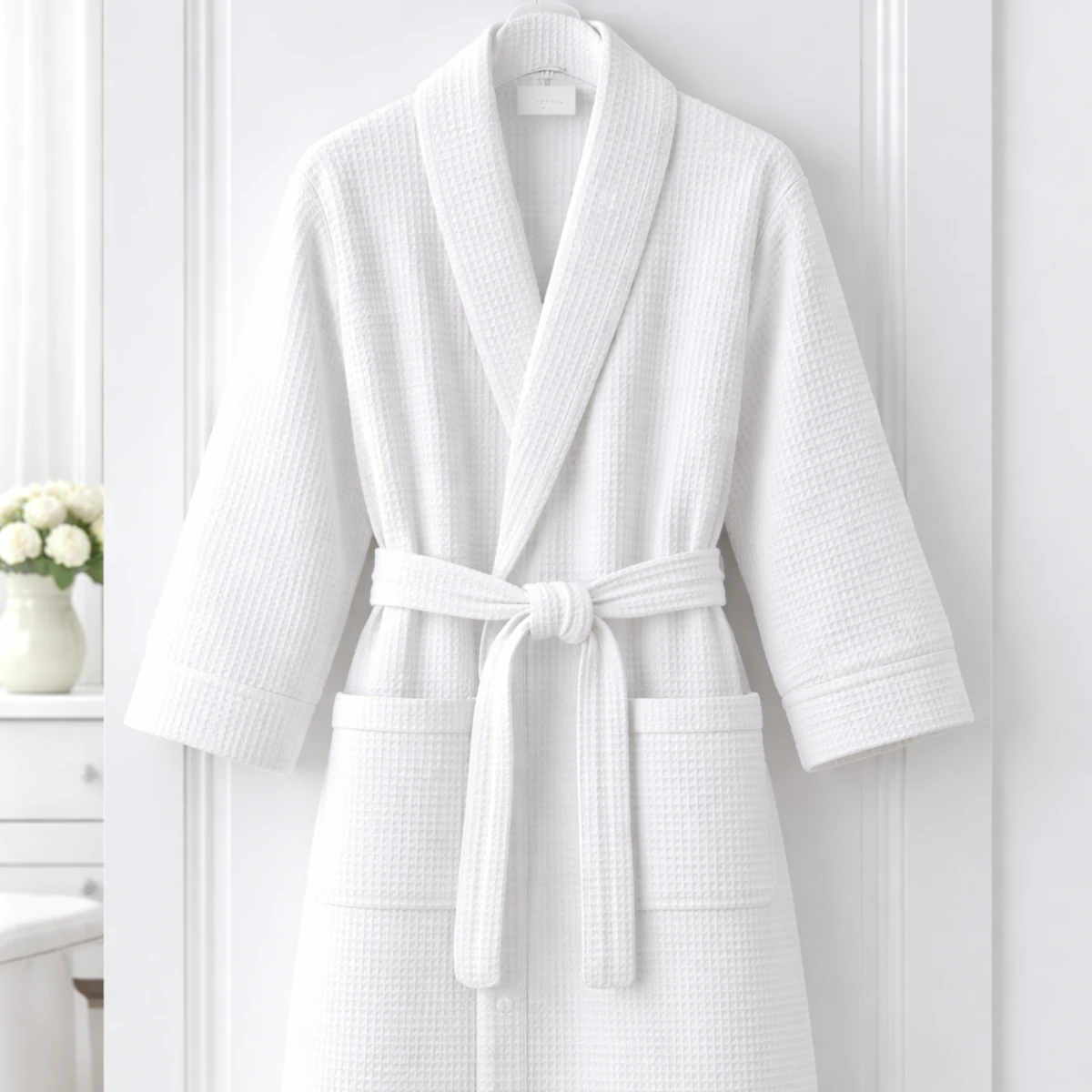 White Waffle Bath Robe for Hotels, Resorts & Spas